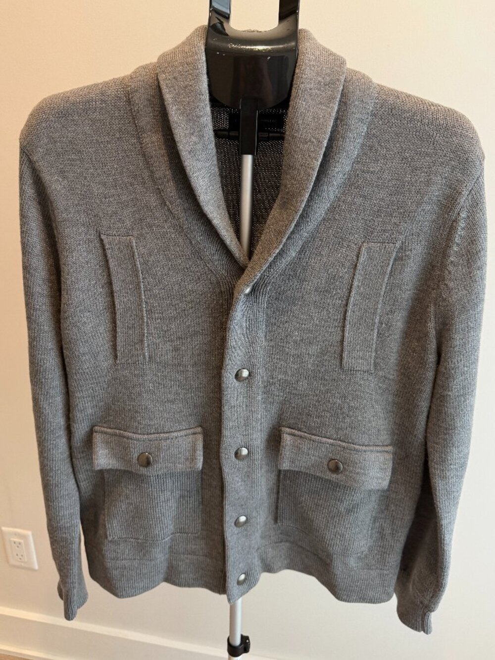 Banana Republic Shawl Collar Cardigan Sweater Grey (Medium)